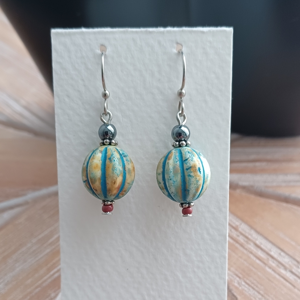 Small handcrafted beaded earrings